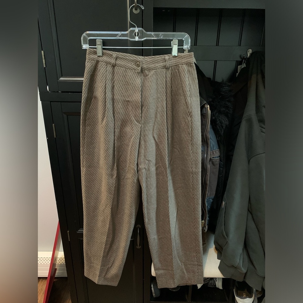 Giorgio Armani Women's Wide-Leg Pleated Pants in Taupe Brown